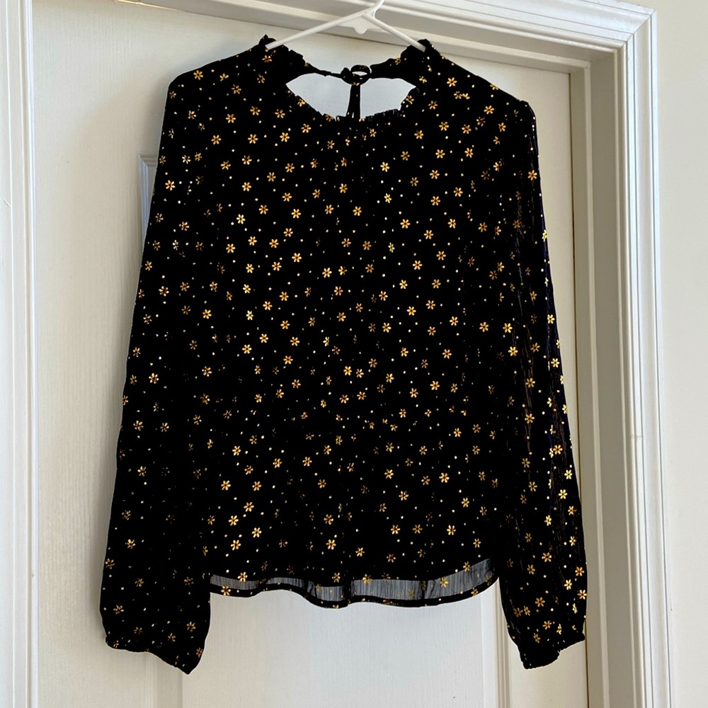 Black & gold dressy top